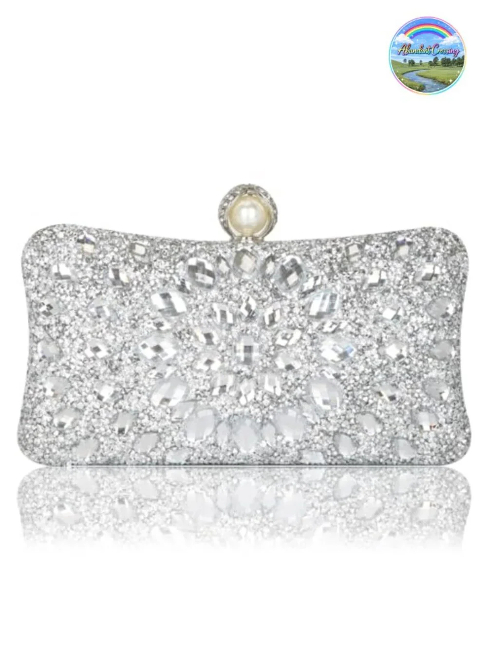 Sparkly Rhinestone Evening Clutch Purse Luxury Handbag with Detachable Chains